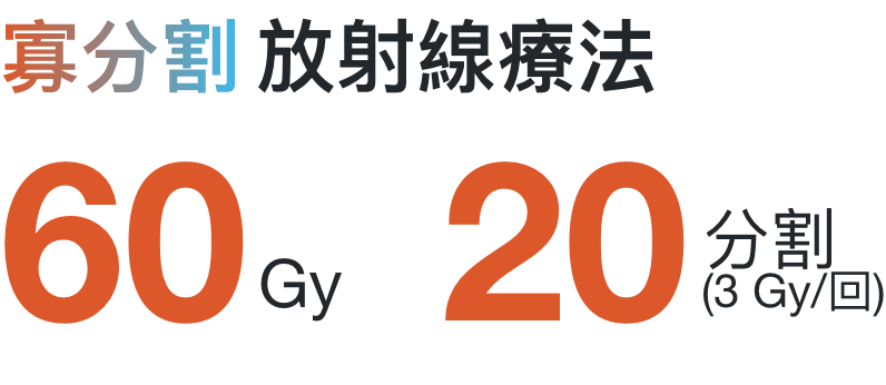 寡分割放射線療法 60 Gy 20 分割（3 Gy/回）